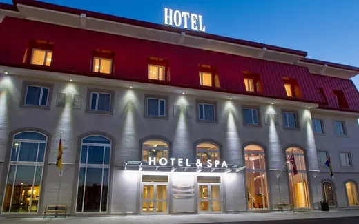 Casino New Brunswick hotel facade at dusk
